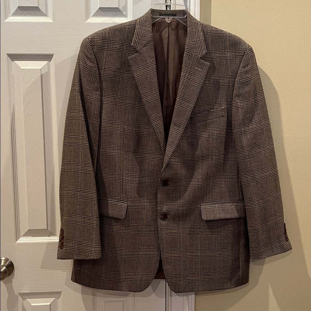 Ralph Lauren Brown Plaid Wool Blazer